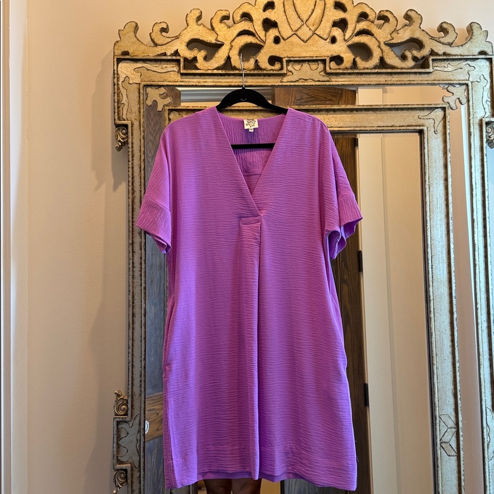Ivy Jane Elegant Purple V-Neck Dress